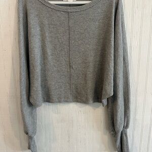 Treasure & Bond Ribbed Gray Crew Neck Sweater